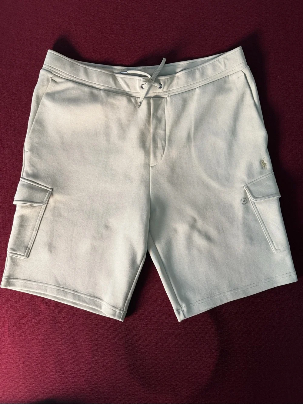 Polo by Ralph Lauren Cream Cargo Cotton Drawstring Mens Shorts